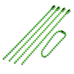 Лайм Железные шариковые цепи, окрашенные распылением, цепочки тегов, желто-зеленые, 117x2.5 мм