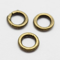 Античная Бронза Легкосплавные кольца, паяные кольца, Замкнутые кольца для прыжков, долговечный, античная бронза, 18 датчик, 5x1 мм, внутренний диаметр: 3 мм