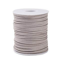 Light Grey 45M Faux Suede Cord, Faux Suede Lace, Light Grey, 2~2.5x1.5~2mm, about 50 Yards(45m)/Roll