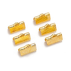 Золотой Железо лента обжима концов, золотые, 7x13 мм, отверстие : 2 мм