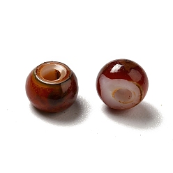 Rojo Oscuro 6/0 opacos granos de la semilla de cristal, agujero redondo, Rondana plana, de color rojo oscuro, 4~4.5x3~4 mm, agujero: 0.8~1.5 mm