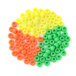 Mixed Color 300Pcs 3 Colors Resin European Large Hole Beads, Barrel, Mixed Color, 8x5~6mm, Hole: 4mm, 100pcs/color