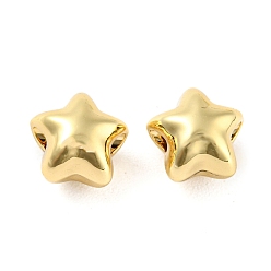 Golden Rack Plating Alloy Beads, Cadmium Free & Nickel Free & Lead Free, Star, Golden, 8x8.5x6.5mm, Hole: 2mm