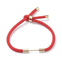 Red Braided Nylon Cord Bracelet Making, with Brass Findings, Red, 9-1/2 inch(24cm), Link: 26x4mm