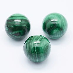 Malachite Perles naturelles malachite, sphère de pierres précieuses, non percé / pas de trou, ronde, 26~27mm