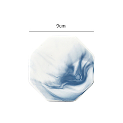 Marine Blue Porcelain Wax Seal Mats, for Wax Seal Stamp, Octagon, Marine Blue, 90x5mm