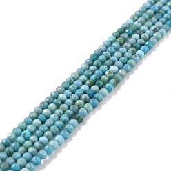 Natural Gemstone Natural Blue Opal Beads Strands, Faceted, Round, Grade AA, 3mm, Hole: 0.8mm, about 131pcs/strand, 15.47''(39.3cm)