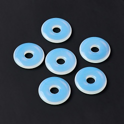Opalite Opalite Pendants, Donut/Pi Disc Charm, 29~30x5~6mm, Hole: 6~7mm