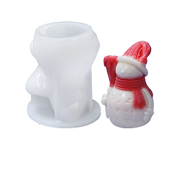 Snowman DIY Silicone 3D Candle Molds, for Scented Candle Making, Christmas, Snowman, 6.9x8.7x10cm