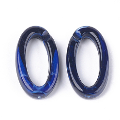 Темно-Синий Акриловые связей кольца, разъемы для быстрой связи, для изготовления ювелирных цепочек, Стиль имитация драгоценных камней, овальные, темно-синий, 35x19.5x6 мм, Отверстие : 25.5x10 мм , около 235 шт / 500 г