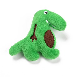 Verde Claro Broche de dinosaurio de algodón y tejido no tejido y terciopelo, pin de solapa de hierro de muñeca de dibujos animados para niña mujer, verde claro, 71x68x20 mm