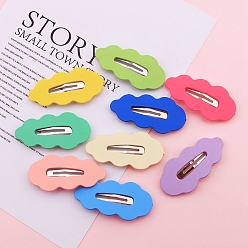 Mixed Color Cute Cream Color Leaf Shape Alloy Snap Hair Clips, Non-Slip Barrettes Hair Accessories for Girls, Women, Mixed Color, 54mm