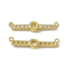 Letter O Rack Plating Brass Micro Pave Clear Cubic Zirconia Connector Charms, Real 18K Gold Plated, Long-Lasting Plated, Cadmium Free & Nickel Free & Lead Free, Letter Links, Letter.O, 5.5x28x3mm, Hole: 1.2mm