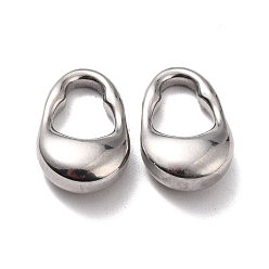 Stainless Steel Color 304 Stainless Steel Pendants, Teardrop, Stainless Steel Color, 19x12.5x6mm, Hole: 5x10.5mm