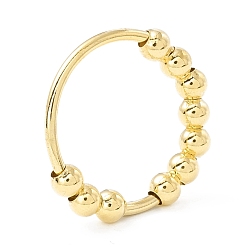 Золотой Вращающееся кольцо из латуни с бусинами, украшения для снятия стресса для женщин, золотые, внутренний диаметр: 19 мм