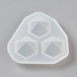 White Silicone Molds, Resin Casting Molds, For UV Resin, Epoxy Resin Jewelry Making, Diamond, White, 71x74x26mm