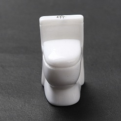Blanc Cabochons en résine opaque, toilette, blanc, 22x13.5x20mm