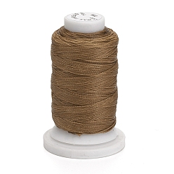 Camel Waxed Polyester Cord, Flat, Camel, 1mm, about 76.55 yards(70m)/roll