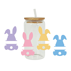Кролик УФ-переносная наклейка для стеклянной чашки, декоративная наклейка из стекла для воды, кролик, 110x230 мм