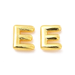 Letter E Boucles d'oreilles en laiton évidées avec lettre initiale pour femmes, réel 18 k plaqué or, sans plomb et sans cadmium, letter.e, 7x3.5x1.5mm, pin: 0.8 mm