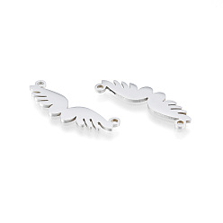 Stainless Steel Color 201 Stainless Steel Connector Charms, Wing, Stainless Steel Color, 9x28x1mm, Hole: 1.5mm
