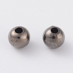 Bronze Ccb perles en plastique, ronde, gris anthracite, 4mm, Trou: 1mm