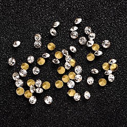 Crystal Glass Pointed Back Rhinestone, Faceted Diamond, Back Plated, Crystal, 3.6x2.6mm, about 1440pcs/bag