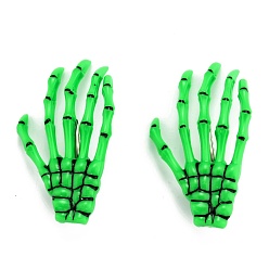 Linen Halloween Skeleton Hands Bone Hair Clips, Plastic & Iron Alligator Hair Clips, Linen, 72x41x6mm
