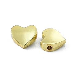 Light Gold Crémaillère perles en alliage placage, cœur, or et de lumière, 10x10.5x4mm, Trou: 1.8mm