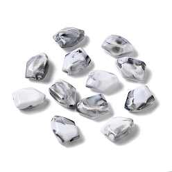 Gray Two-tone Opaque Acrylic Beads, Nuggets, Gray, 20.5x15.5x7.5mm, Hole: 2mm, about 362pcs/500g