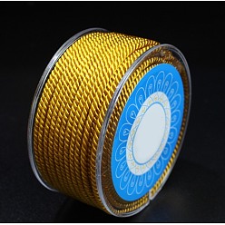 Verge D'or Cordes en nylon rondes, cordes de milan / cordes torsadées, verge d'or, 1.5mm, environ 25.15 yards (23m)/rouleau