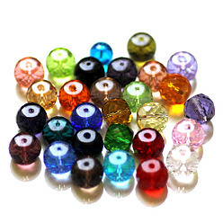 Couleur Mélangete Imitations de perles de cristal autrichien, grade de aaa, facette, tambour, couleur mixte, 8x6.5mm, Trou: 0.7~0.9mm