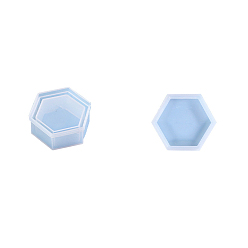 Hexagone Moules de boîte de rangement en silicone de qualité alimentaire, bricolage, moules de résine, hexagone, 84~90x37mm