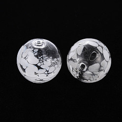 Clear Transparent Handmade Blown Glass Globe Beads, Round, Clear, 20~21.5mm, Hole: 1.5mm