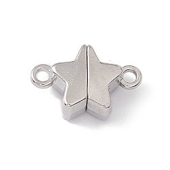 Argent Fermoirs magnétiques en alliage d'étoiles, pour la fabrication de colliers pendentifs, argenterie, 11x16x6mm, Trou: 1.5mm