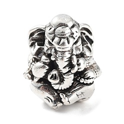 Antique Silver Brass Beads, Ganesha, Antique Silver, 19x17x13.5mm, Hole: 3mm