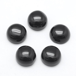 Obsidiana Cabujones naturales de obsidiana, plano y redondo, 8x3~4 mm