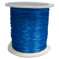 AceroAzul Cuerda de cristal elástica plana, hilo de cuentas elástico, para hacer la pulsera elástica, teñido, acero azul, 0.8 mm, aproximadamente 65.61 yardas (60 m) / rollo