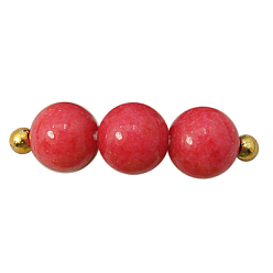 Crimson Natural Mashan Jade Round Beads Strands, Dyed, Crimson, 8mm, Hole: 1mm, about 51pcs/strand, 15.7 inch