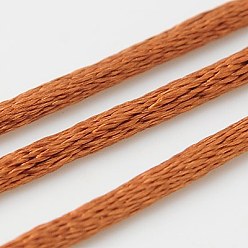 Шоколадный Нейлоновый шнур, атласный шнур, для изготовления украшений из бисера, китайское вязание, цвет шоколада, 2 мм, около 50 ярдов / рулон (150 футов / рулон)
