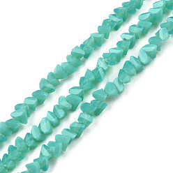 Medium Turquoise Opaque Solid Color Glass Beads Strands, Faceted Triangle, Medium Turquoise, 3x2x2mm, Hole: 0.8mm, about 150~152pcs/strand, 10.43 inch~11.42 inch(26.5~29cm)