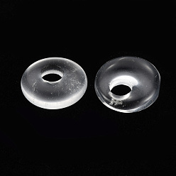 Pastèque Pierre En Verre Pastèque pendentifs en verre de pierre, disque de donut / pi, 17.5~18.5x5.5mm, Trou: 5.5mm