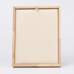 Pêche Collier bois affiche, avec faux suède, rectangle, peachpuff, 19x9.7x24 cm