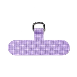 Lilac Cloth Mobile Phone Lanyard Patch, Phone Strap Connector Replacement Part Tether Tab for Cell Phone Safety, T- Shaped, Lilac, 3.45~3.5x6~6.05x0.06cm, Hole: 9x7mm