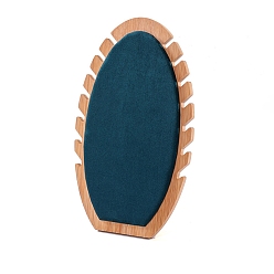 Bleu Vert Présentoir à colliers en velours et bambou, supports à bijoux pour suspendre des colliers, sarcelle, 7x16x26 cm