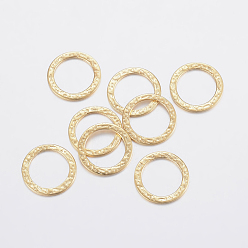 Oro 304 de acero inoxidable que une los anillos, desigual, dorado, 15x0.8 mm, agujero: 11 mm
