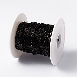 Electrophoresis Black 304 de acero inoxidable cadenas venecianas, cadenas de caja, sin soldar, con carrete, Rectángulo, electroforesis negro, 3x1.8x0.8 mm, aproximadamente 32.8 pies (10 m) / rollo