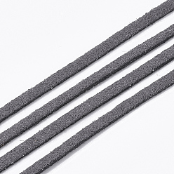 Gris Cordón del ante de imitación, encaje de imitación de gamuza, gris, 2.5~2.8x1.5 mm, aproximadamente 1.09 yardas (1 m) / hebra