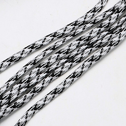 Noir 7 âmes intérieures cordes en polyester et spandex, pour la fabrication de bracelets en corde, noir, 4mm, environ 109.36 yards (100m)/paquet, 420~500g / bundle