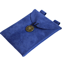 Средно-синий Бархатная поясная сумка, поясная сумка с поясом в стиле рыцаря викингов в стиле ретро, Костюм Средневековая поясная сумка для мужчин и мальчиков, сценическое шоу, косплей, колдовство, викканский алтарь, принадлежности, с помощью кнопки сплава, прямоугольные, светло-синий, 180x150 мм